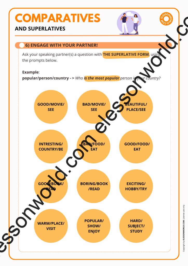 A2–B1 ESL lesson on comparatives and superlatives with speaking practice