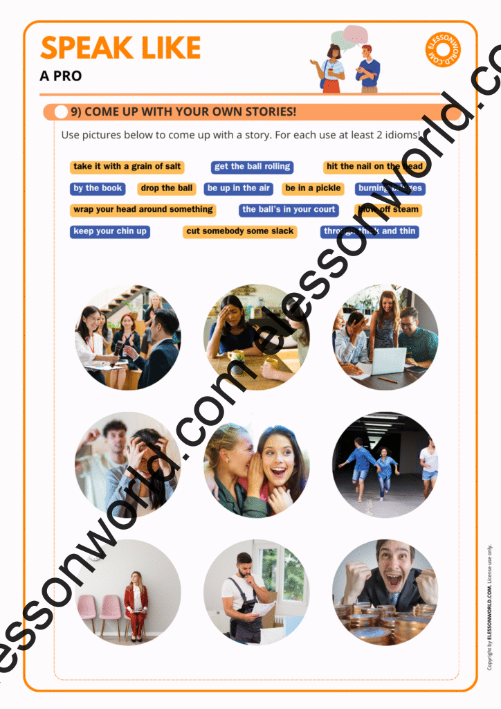 B2–C1 ESL lesson on fun English idioms and communication