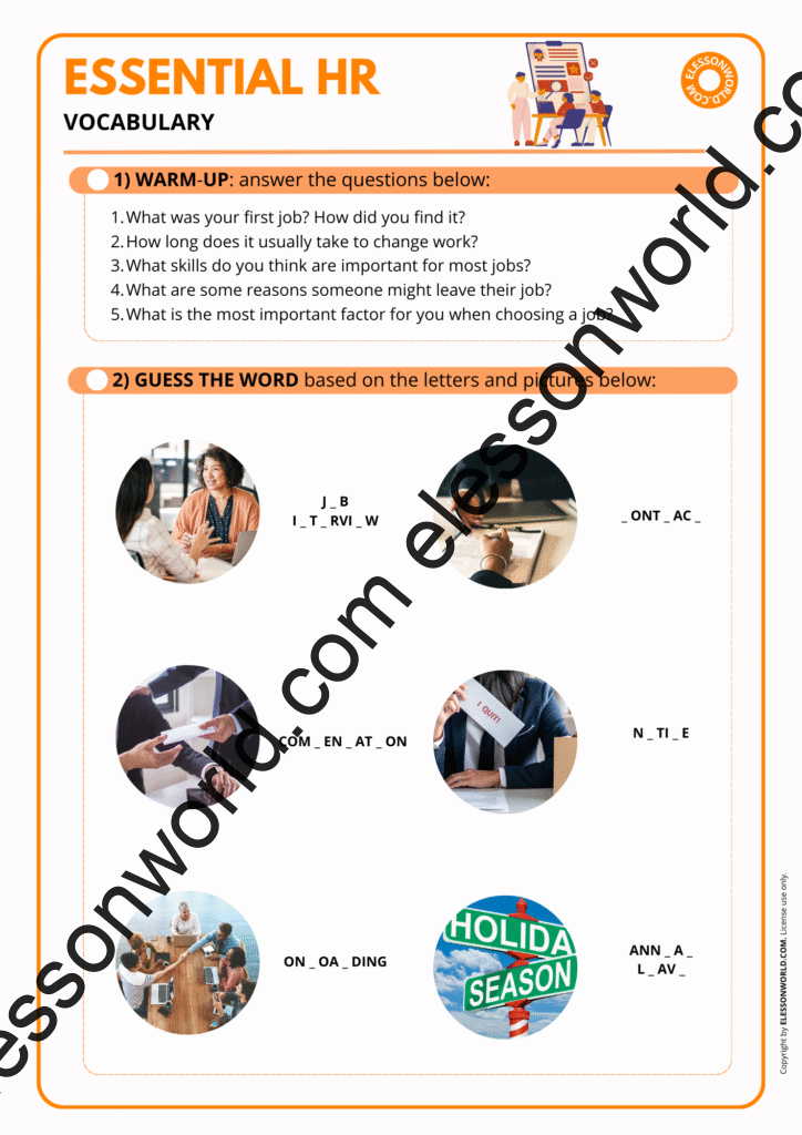 B1–B2 Business English lesson on HR vocabulary and workplace communication