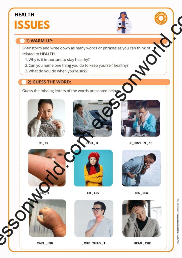 health esl lesson plan English