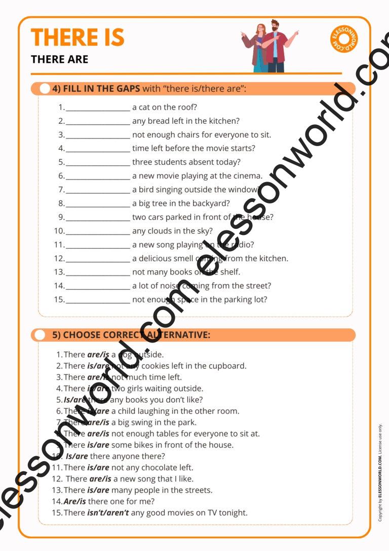 There is There Are: ESL Lesson Plan A1-A2 - elessonworld.com