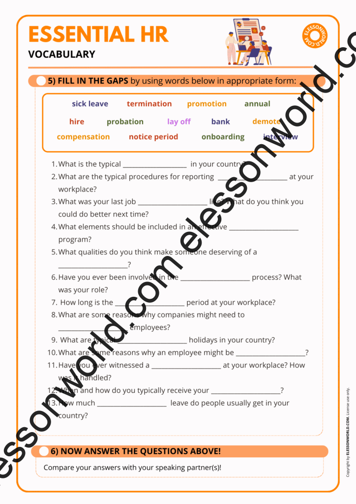 B1–B2 Business English lesson on HR vocabulary and workplace communication