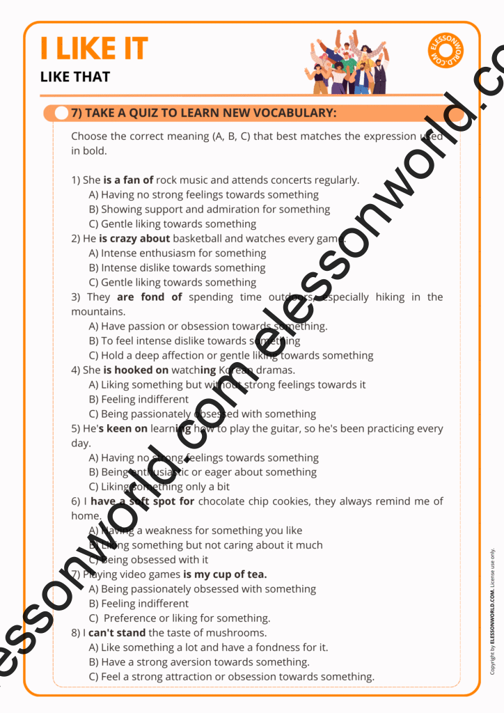 A2–B1 ESL lesson on expressing likes, preferences, and everyday choices