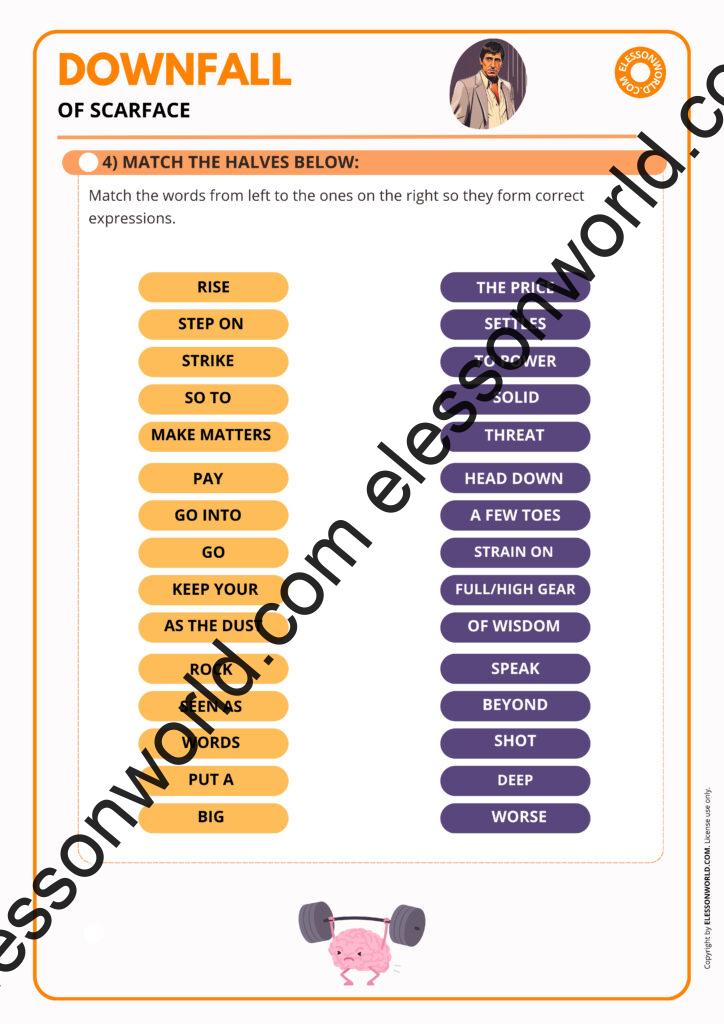 B2–C1 ESL lesson on idioms and storytelling inspired by Scarface