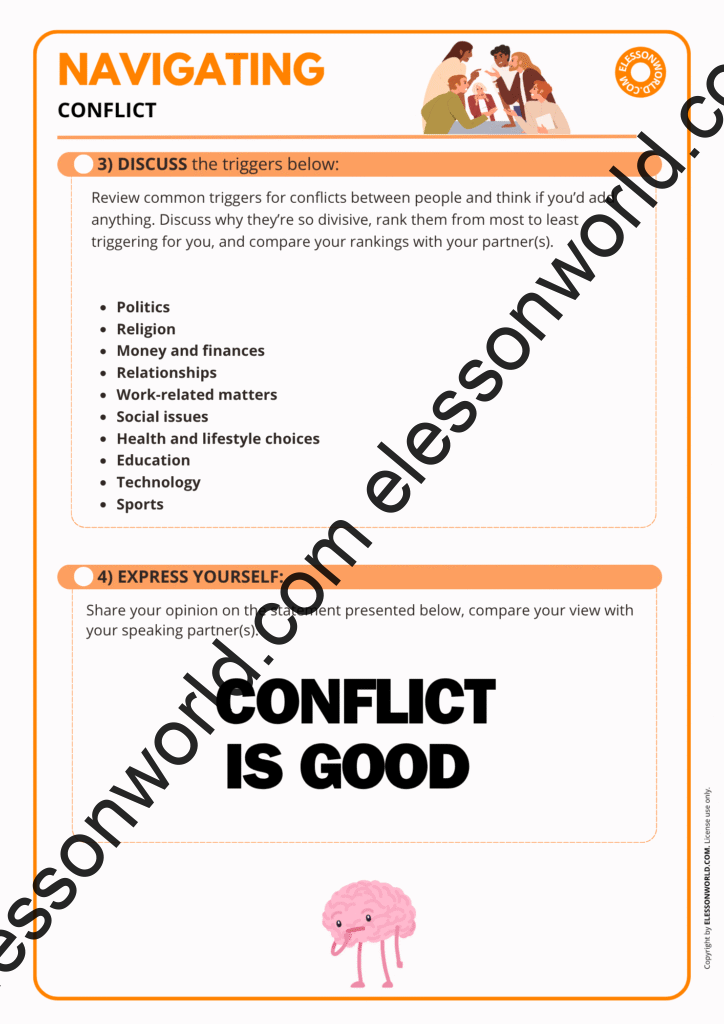 B1–B2 ESL lesson on conflict vocabulary and phrases for arguments