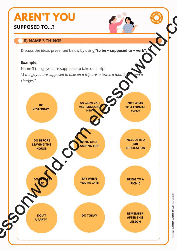 B1–B2 ESL grammar lesson on supposed to for obligation and expectation