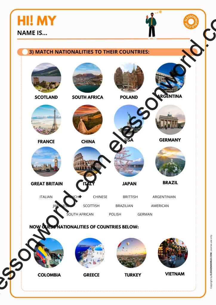 A1–A2 ESL lesson on personal information, jobs, and nationalities