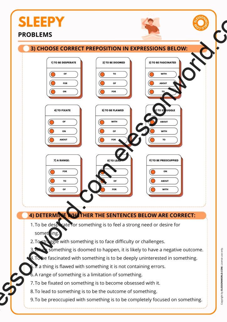 B1–B2 ESL lesson on sleep problems, habits, and related vocabulary