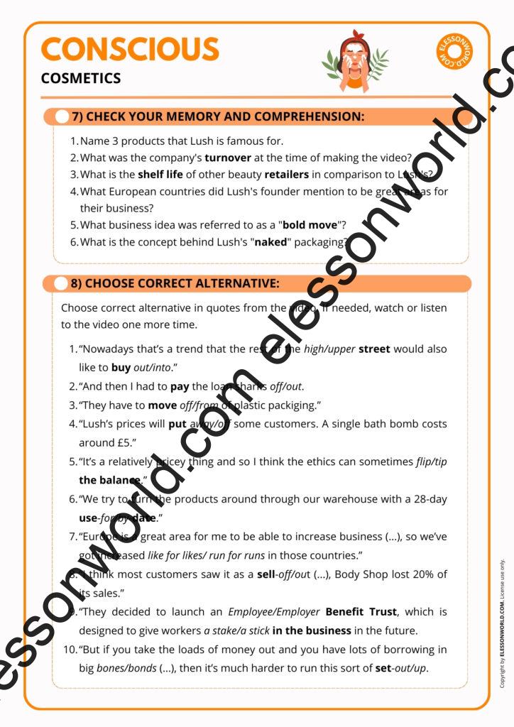 B1–B2 Business English lesson on conscious cosmetics and ethical consumerism