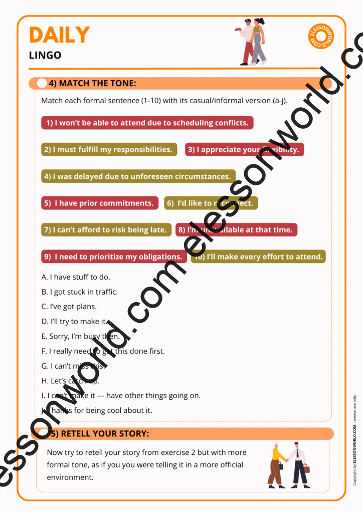 A2–B1 ESL lesson on everyday expressions and informal phrases with dialogues and speaking tasks.