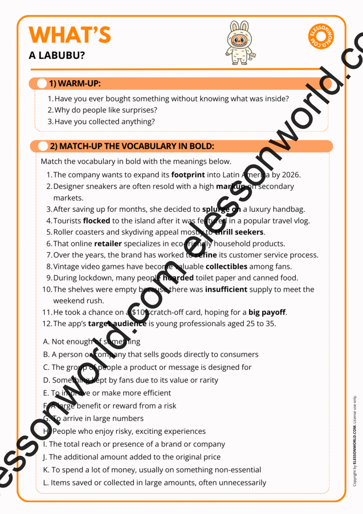 What’s a Labubu? – B1–B2 ESL Marketing Lesson