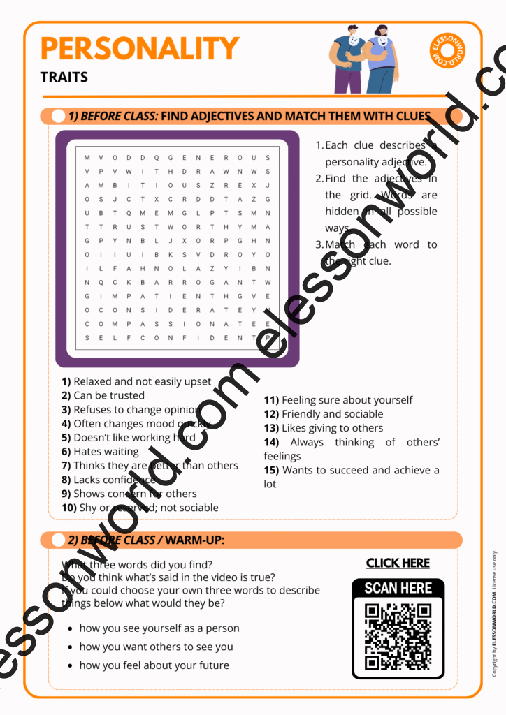 Personality Traits – B1–B2 ESL Lesson