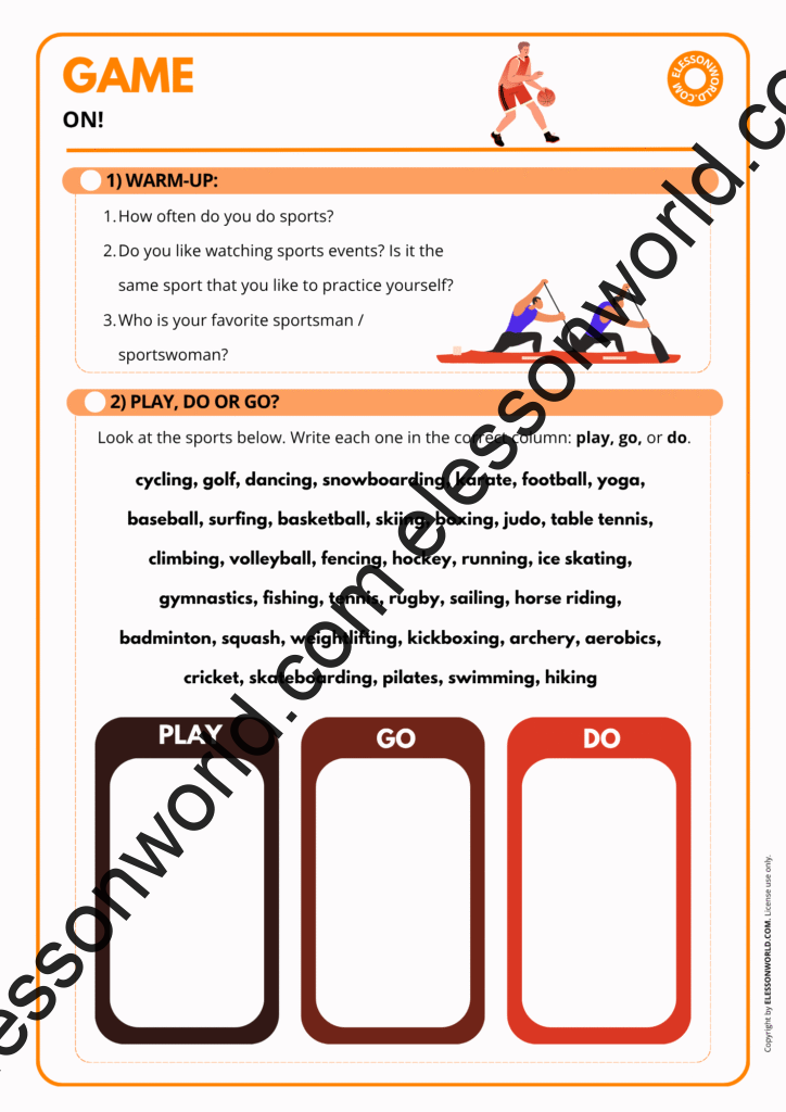 Game On! – A2–B1 Sports Vocabulary ESL Lesson