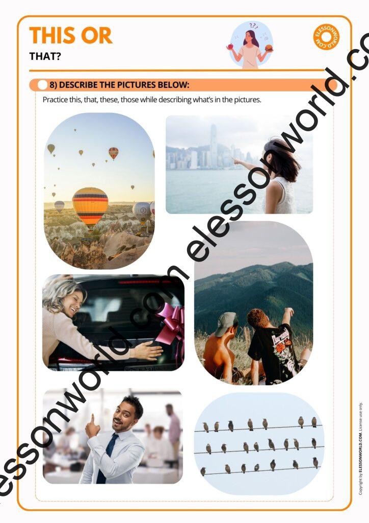 A1–A2 ESL worksheet on this, that, these, and those