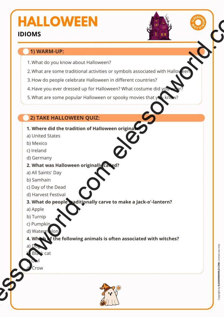 Halloween Idioms – B1–B2 ESL Lesson