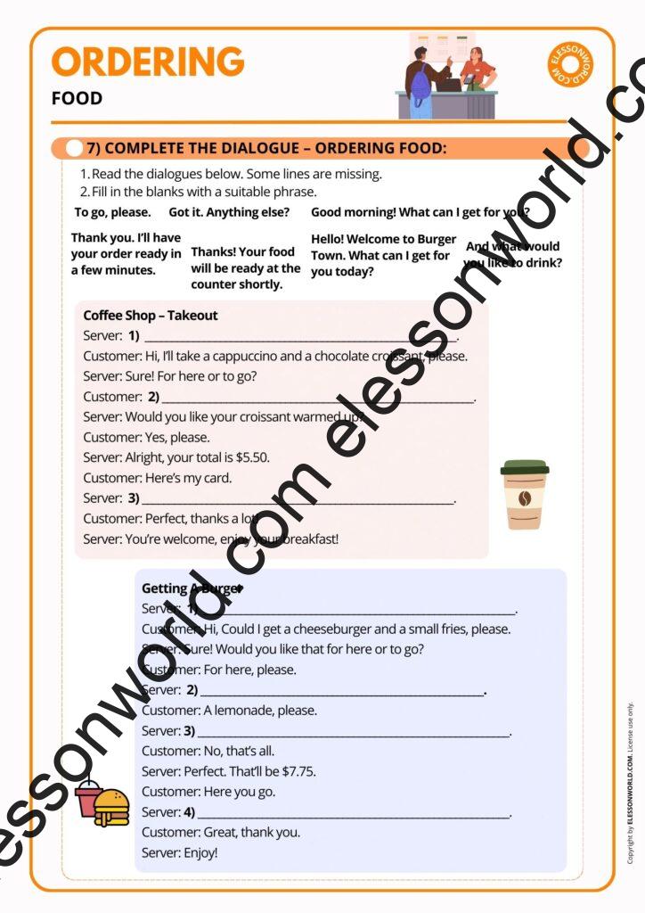 A1–A2 ESL lesson on ordering food – practical restaurant English for beginners.