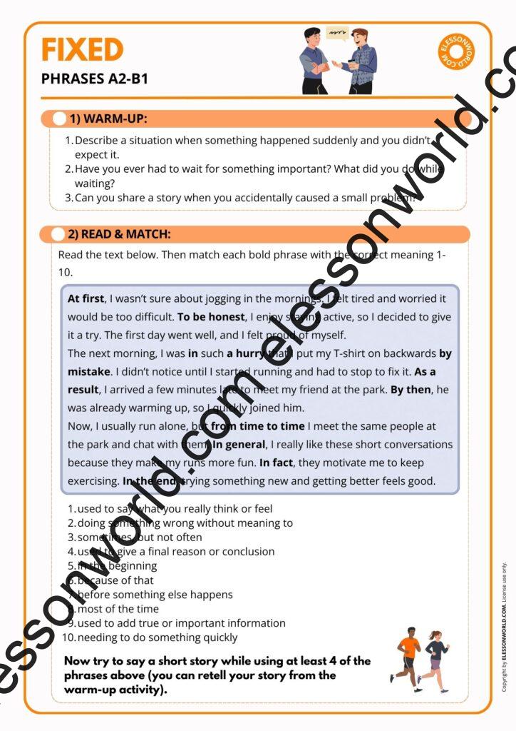 Fixed Phrases in English – A2–B1 ESL Lesson