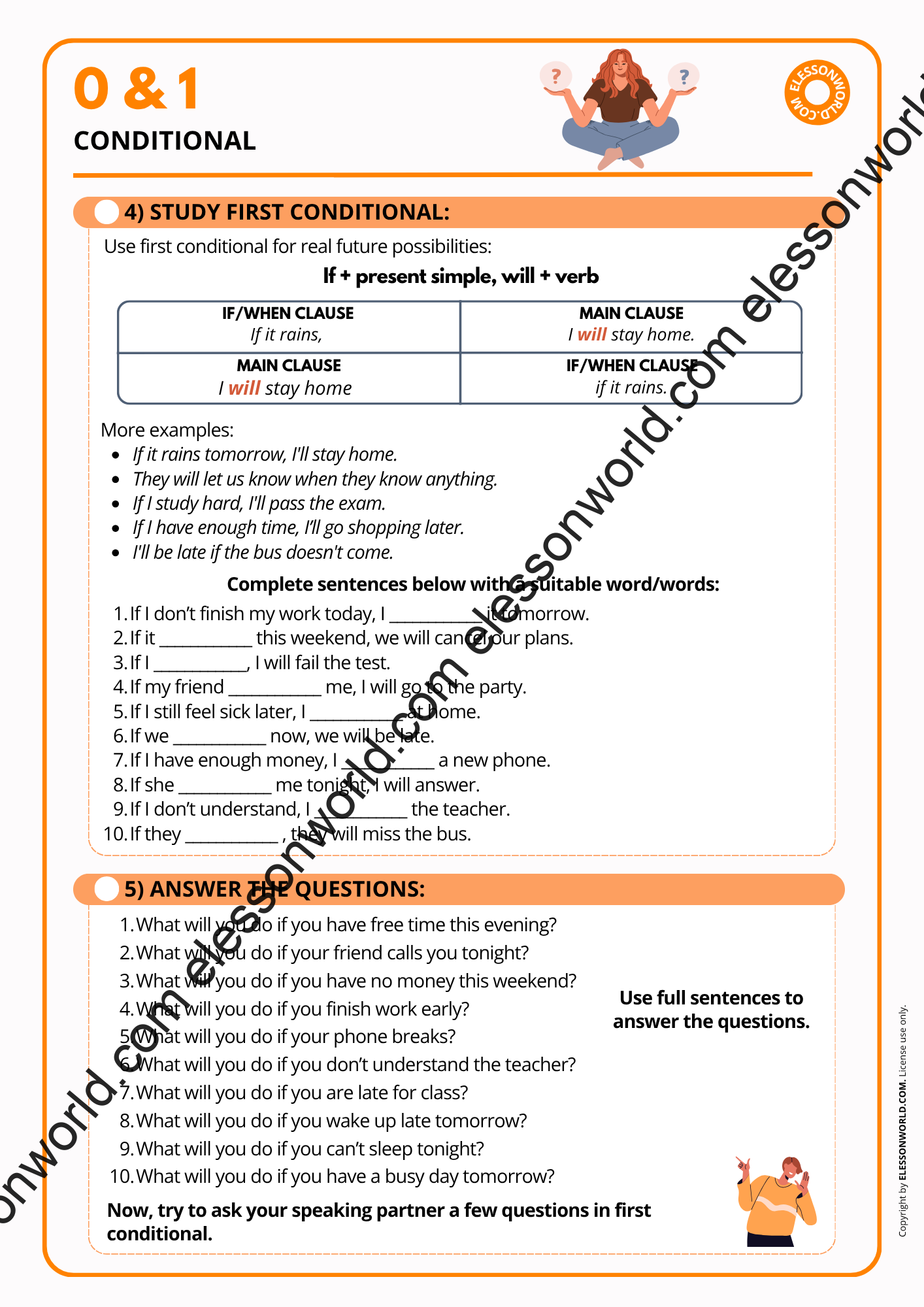 A2–B1 ESL Lesson: Zero & First Conditional | No-prep