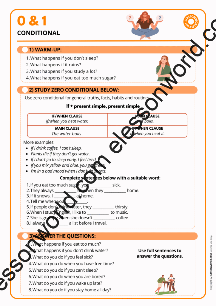 A2–B1 ESL Lesson: Zero & First Conditional | No-prep