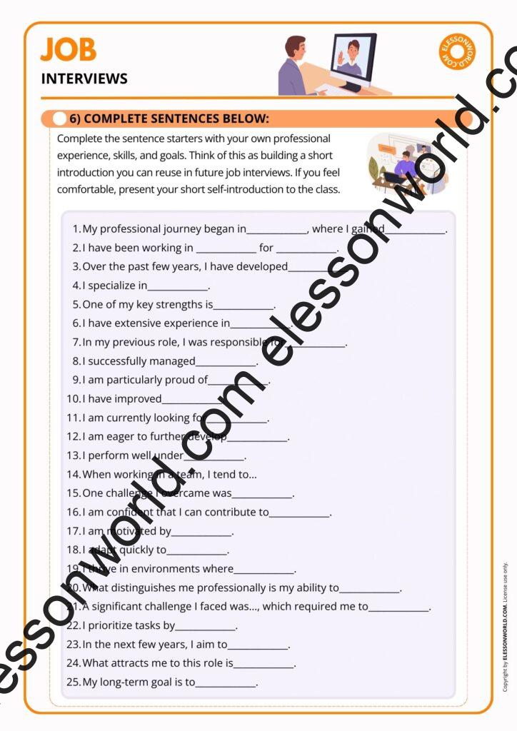 B1–B2 ESL lesson about job interviews with speaking activities and interview vocabulary
