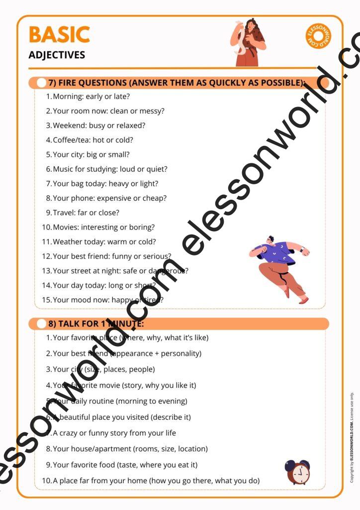 A1–A2 ESL lesson on basic adjectives like big, small, beautiful, cheap, and expensive for beginner English learners.