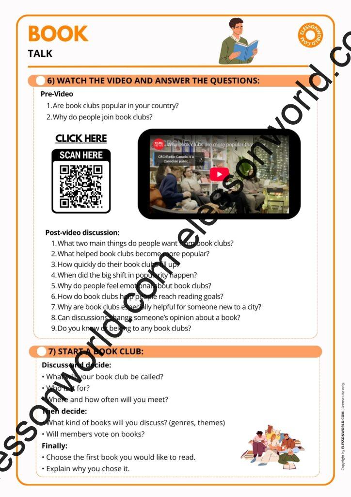 B1–B2 ESL Lesson: Books, Reading & Book Review Vocabulary