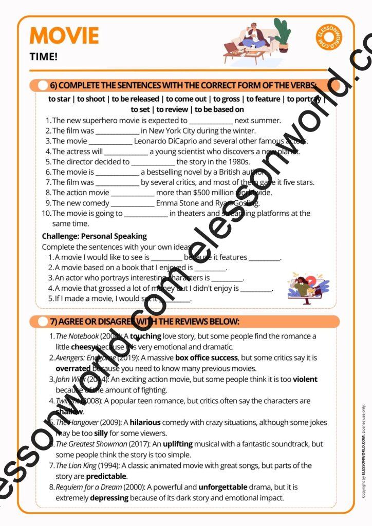 B1–B2 ESL Speaking Lesson: Movies, Cinema & Film Vocabulary